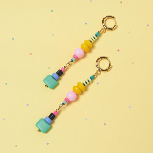 Beaded Statement Dangle Earrings
