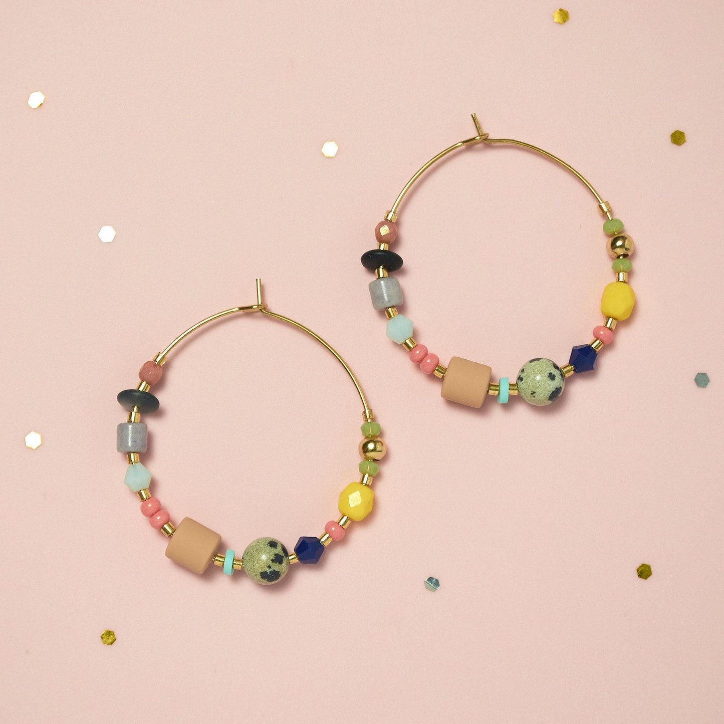 Handcrafted Leopardite Hoop Earrings