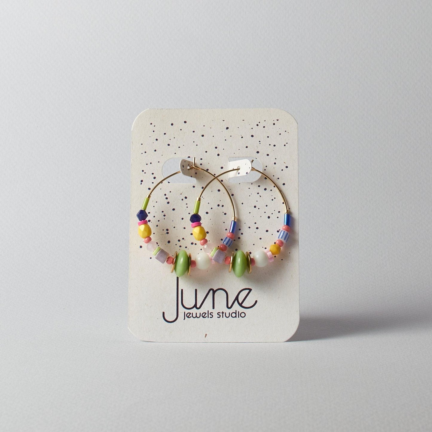 Colorful Bead Hoop Earrings