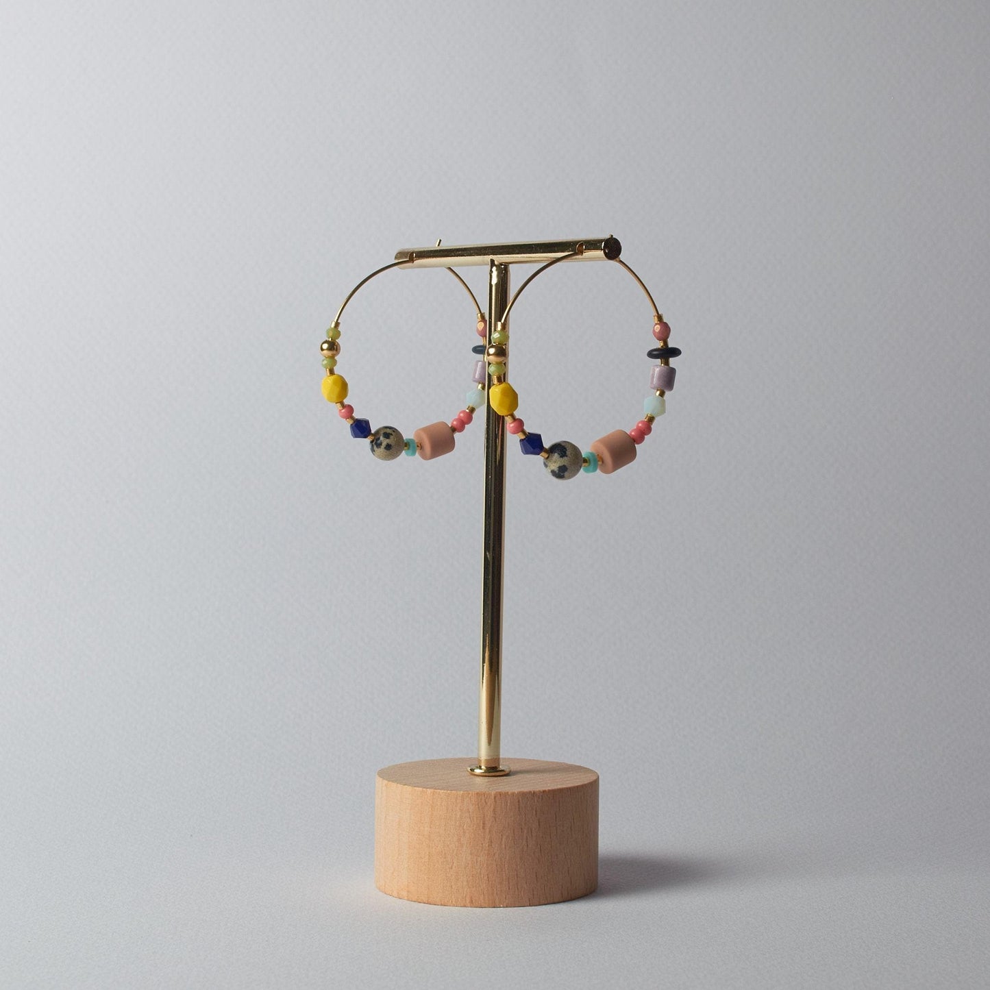Handcrafted Leopardite Hoop Earrings