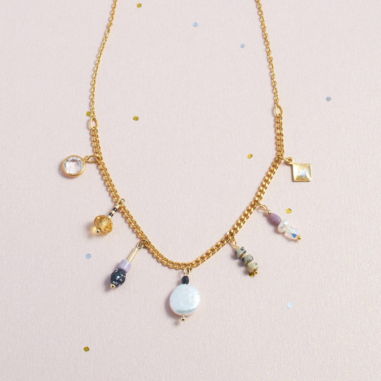 Handcrafted Beaded Charms Necklace
