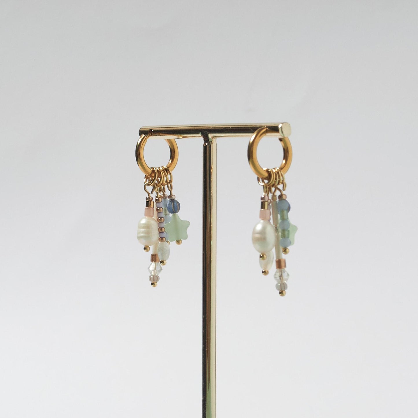 Handcrafted Gold Charm Hoop Earrings