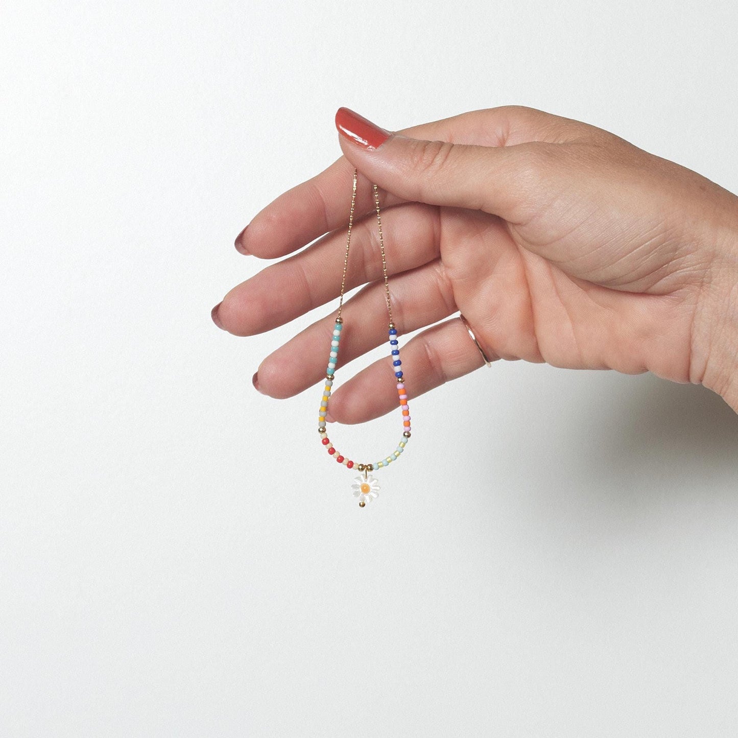 Handcrafted Tiny Daisy Chain Necklace