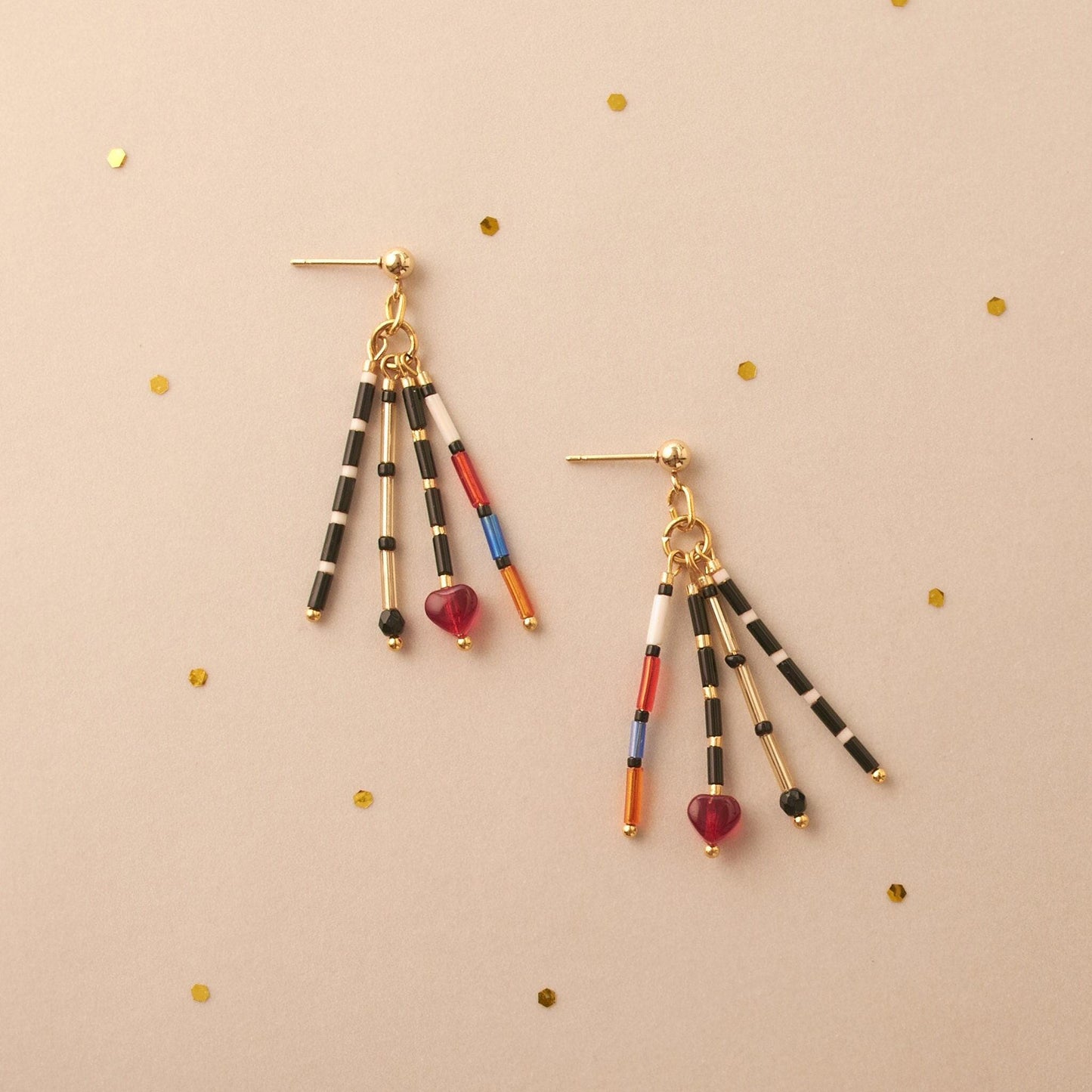 Colorful Heart Earrings