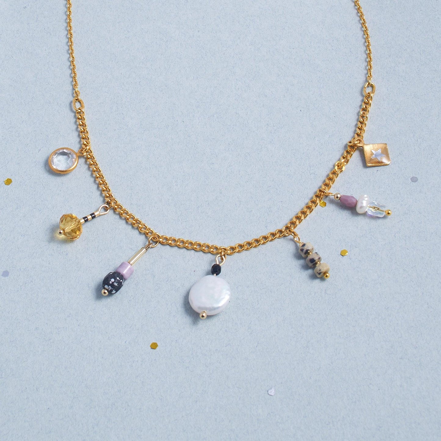 Handcrafted Gemstone Charm Necklace