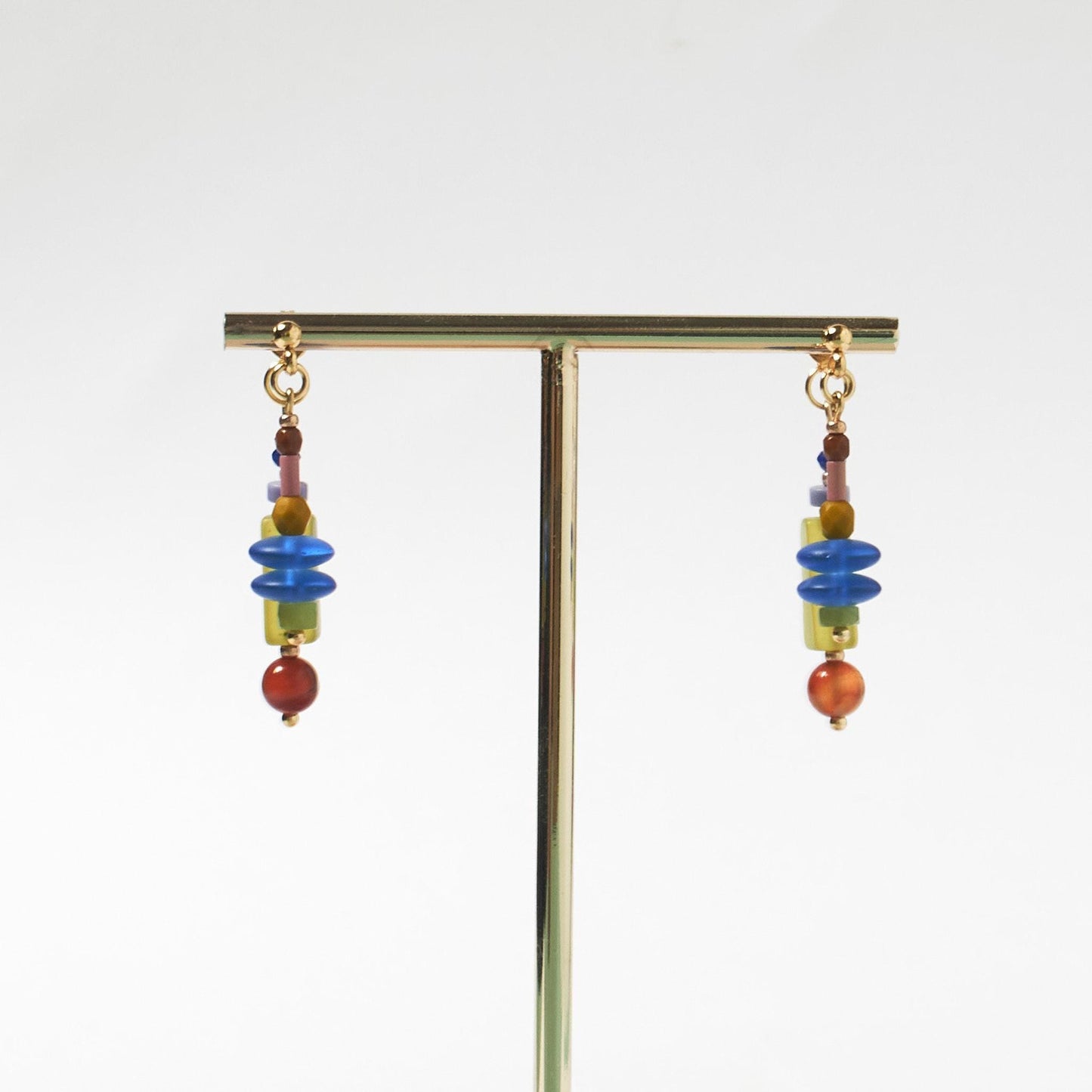 Peridot and Agate Front-Back Earrings