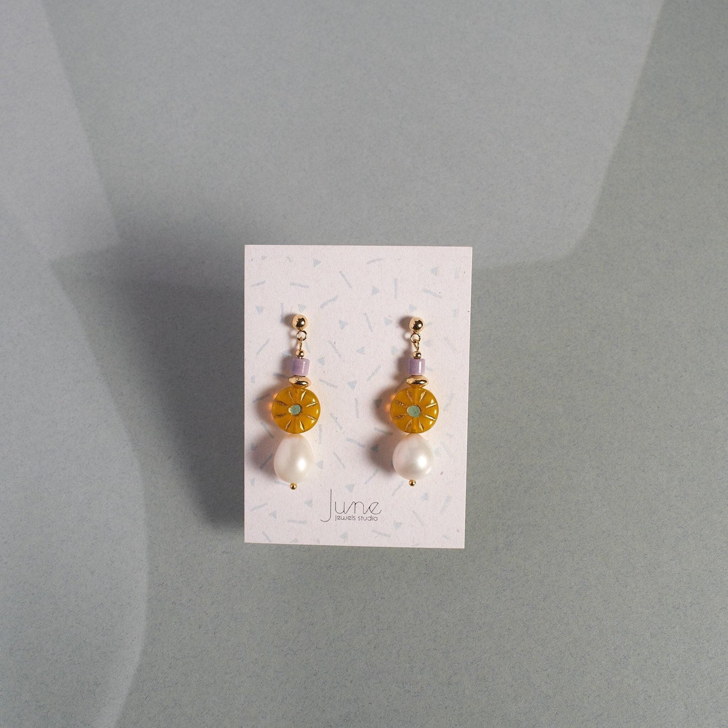 Handcrafted Teardrop Pearl & Agate Dangle Earrings