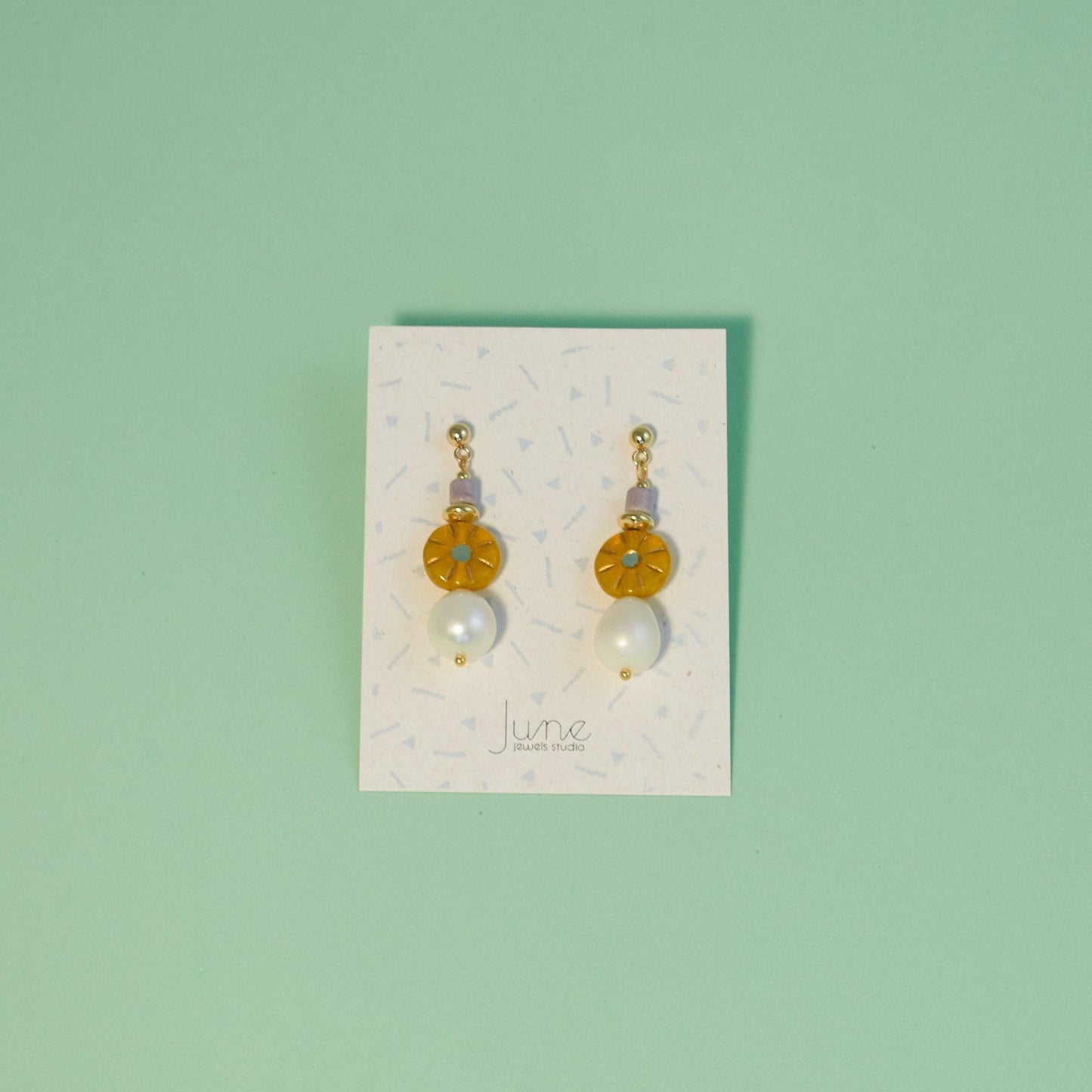 Handcrafted Teardrop Pearl & Agate Dangle Earrings