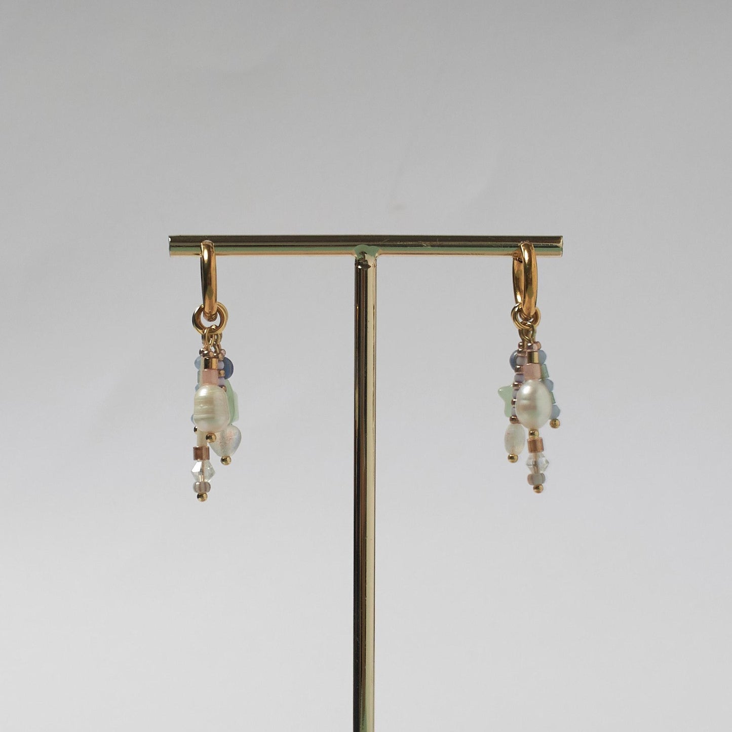 Handcrafted Gold Charm Hoop Earrings