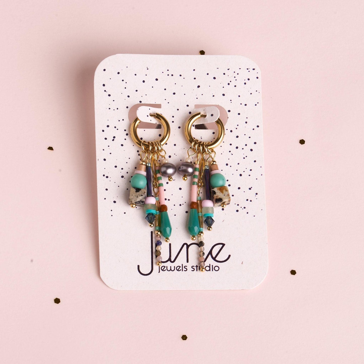 Huggie Hoop Dangle Earrings