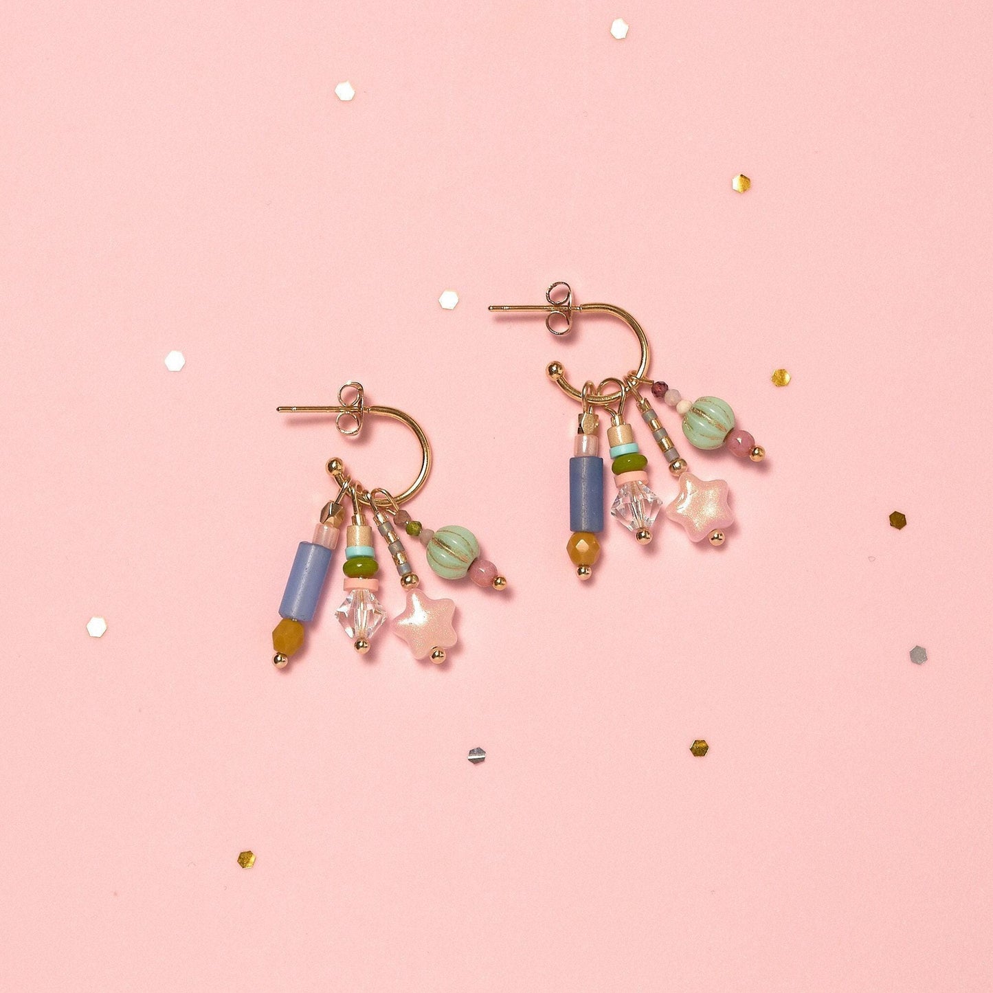 Tiny Star Dangle Earrings – 18K Gold Plated