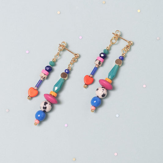 Handcrafted Dalmatian Jasper Front-Back Earrings