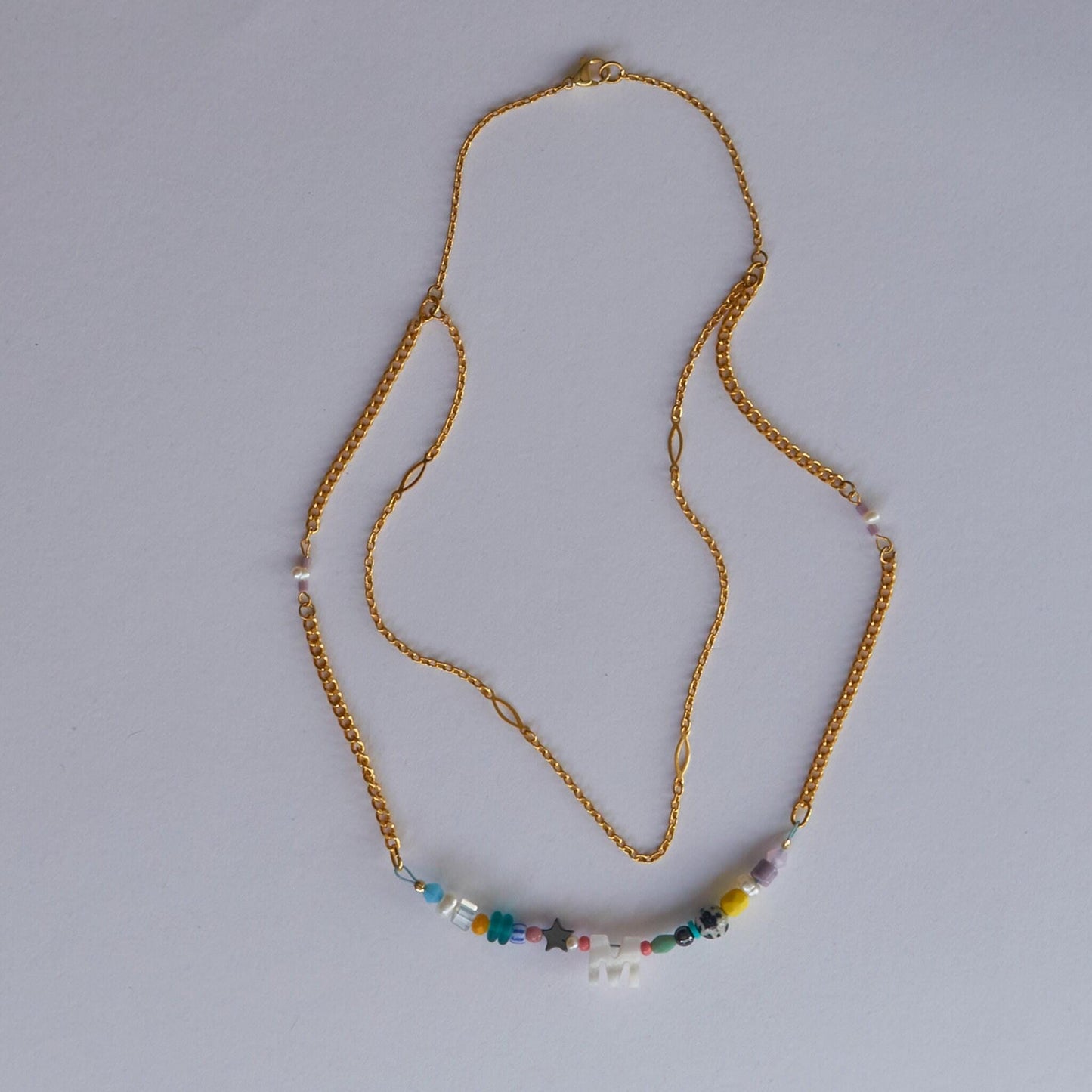 Personalized Double Chain Initial Necklace