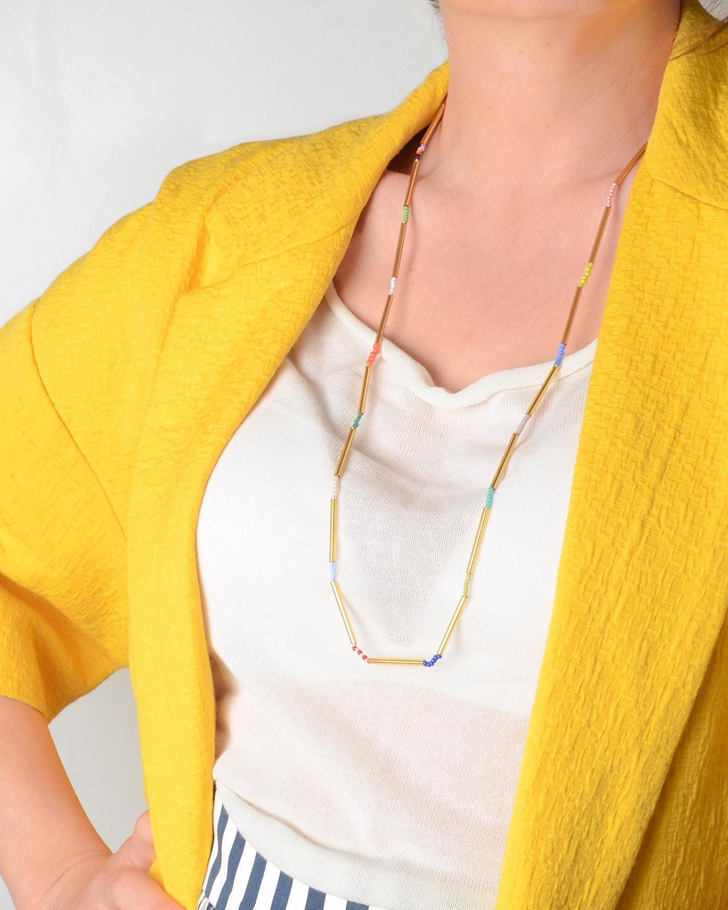 Miyuki Crystal Tube Necklace