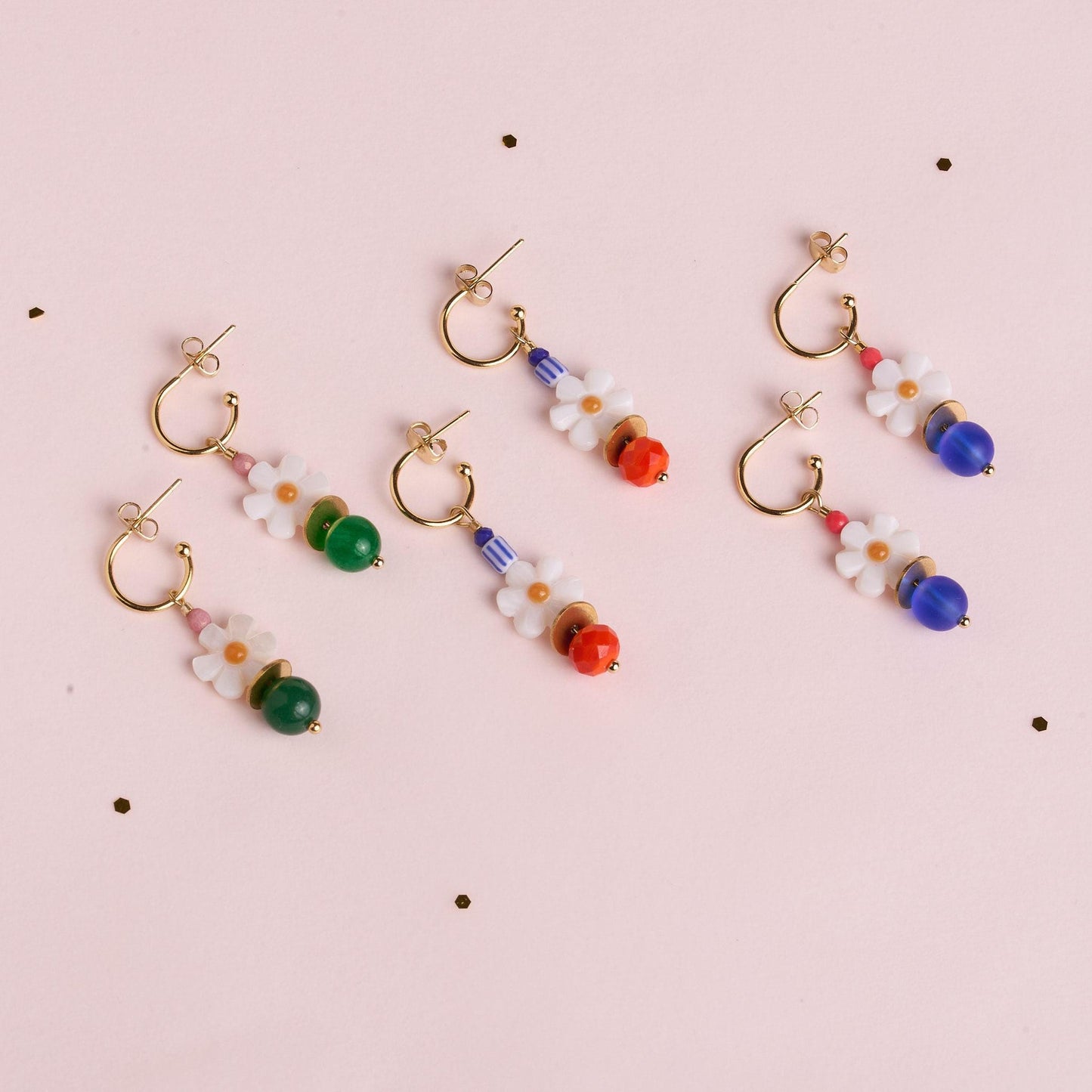 Mother of Pearl Daisy Earrings