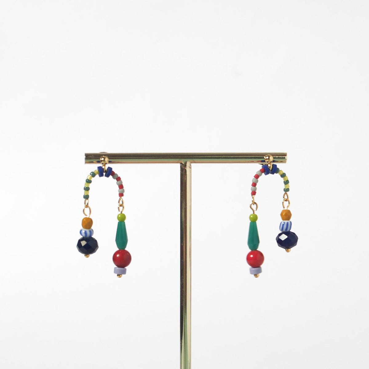Handcrafted Colorful Beaded Stud Earrings