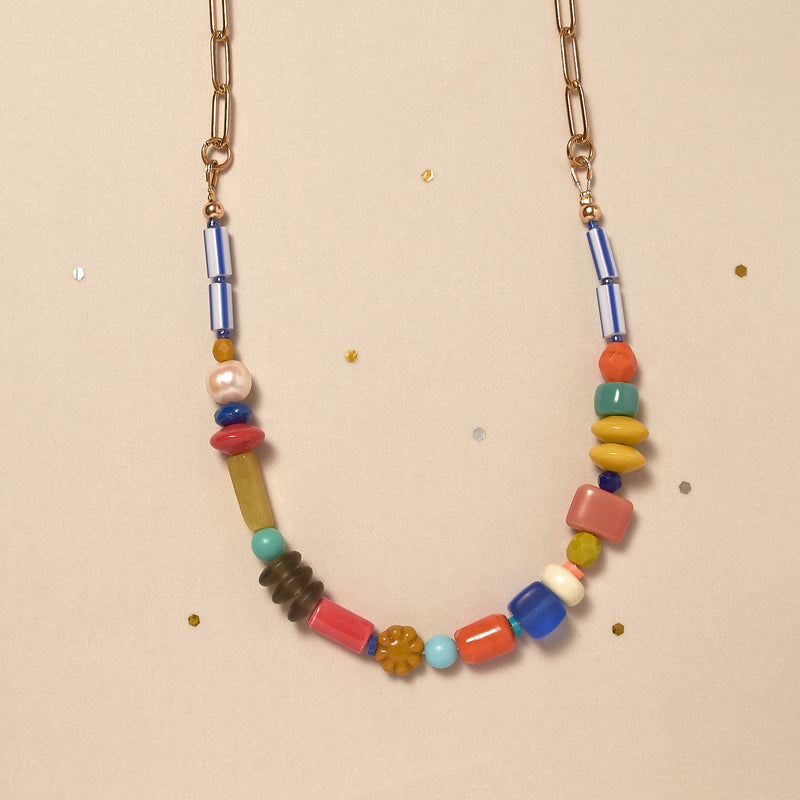 Beaded Necklace, Multicolored Necklace, Bright colors Jewelry, statement Necklace, colorful jewelry, Gift for her, Summer Jewelry