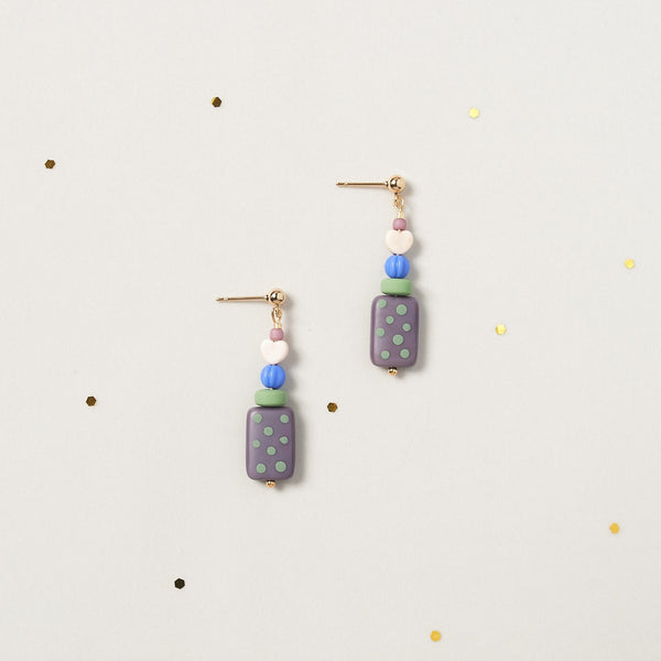 Hand painted dotted Earrings. Unique and Creative Dangle Earrings. Handmade Statement jewelry perfect for Anniversary Gift