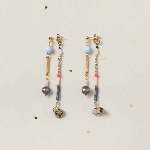 Semi Precious stones Front-Back Earrings, Ear Jacket earrings, Stylish Handmade Earrings perfects for gifting, Pearl Earrings -EAR025