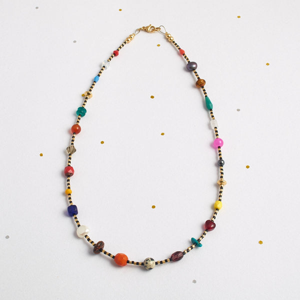 Statement colors Beaded Necklace, Miyuki Beads Necklace, Colorful necklace, bridesmaid gift, gift for mom, Handmade gift, NLC004