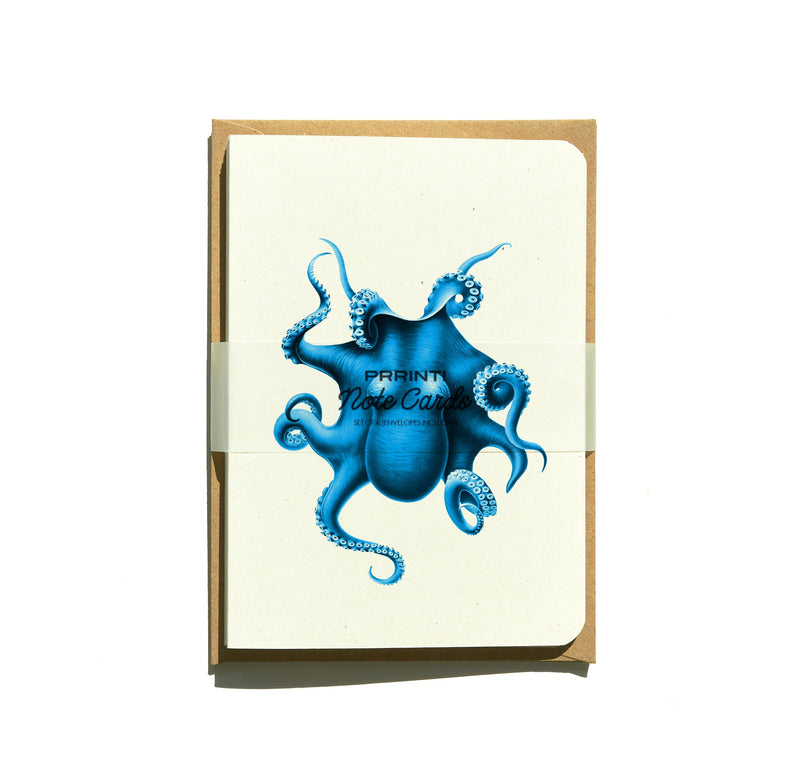 Notecards Set - Gift for mom - card set - Sea life Cards - Set of 6 - Sea Greeting Cards - Folded Cards - blue note cards - NTC025