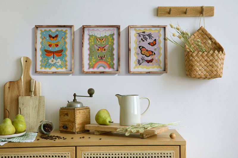Monarch Butterfly Wall art, magic art print, boho Aesthetic, Butterfly art print, Cottagecore Nature print, moths giclee BFL343