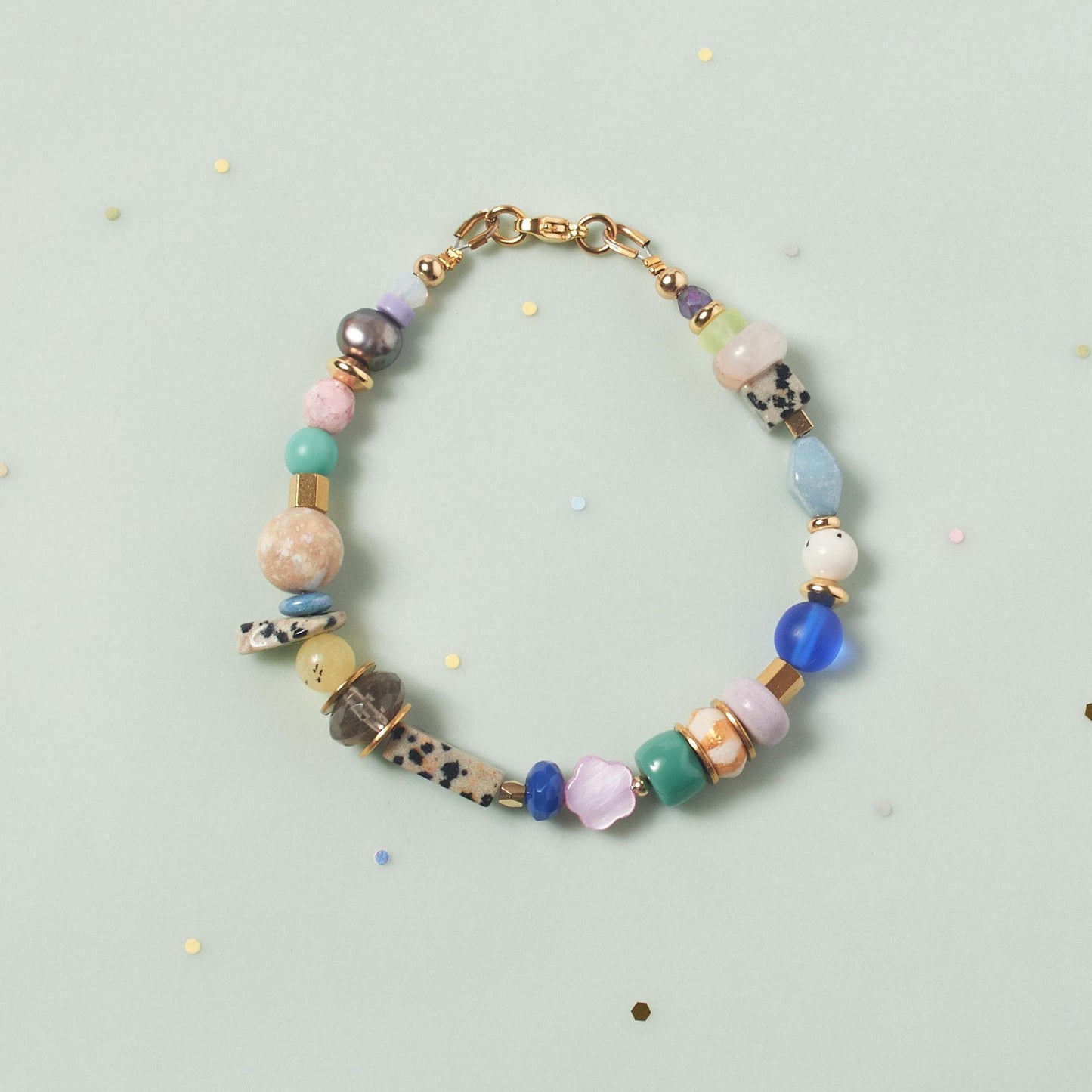 Chunky Colorful Beaded Bracelet: Gemstone Friendship Bracelet
