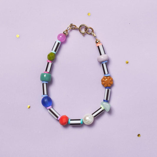 Czech Glass Beaded Bracelet: Colorful Pearl Friendship Jewelry