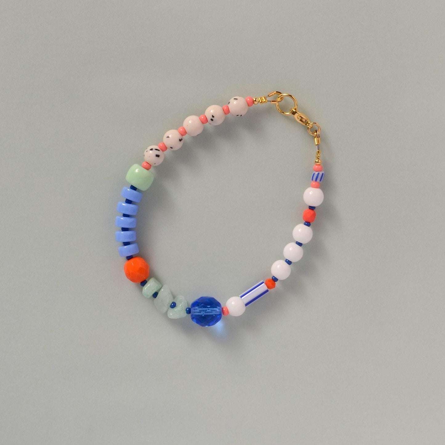Glass & Gemstone Boho Bracelet – Freshwater Pearls