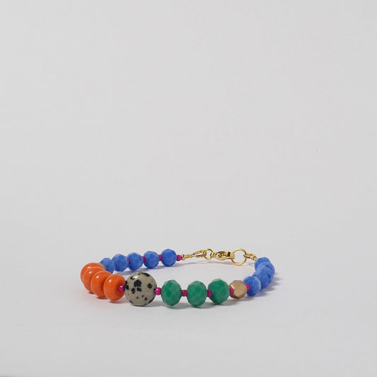 High Contrast Glass & Gemstone Beaded Bracelets