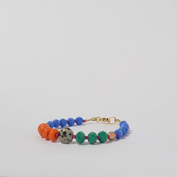 High Contrast Glass & Gemstone Beaded Bracelets
