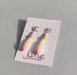 Pearl Drop Hand painted earrings, Unique and Fun Handmade Earrings perfects for gifting, EAR005