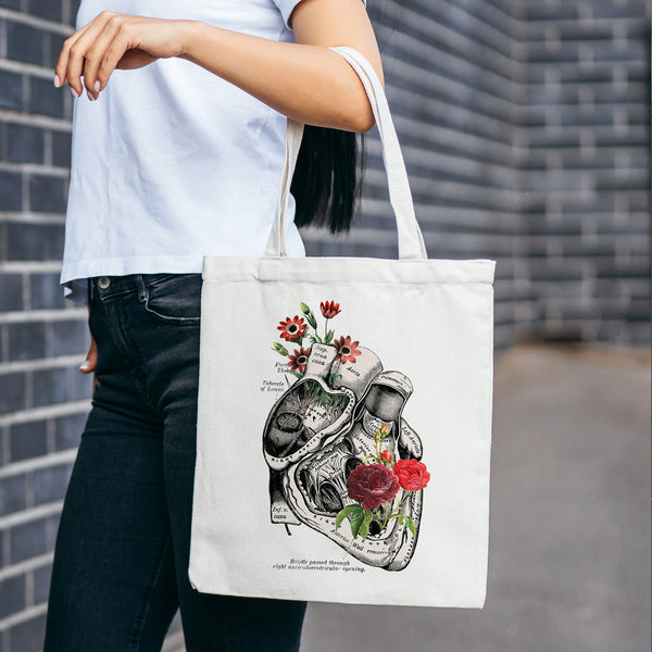 Flowery Heart Tote Bag