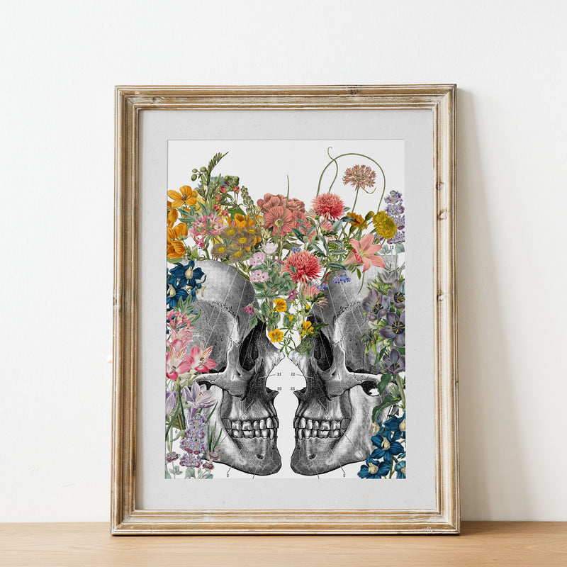 We bloom together. Flower Skull Art