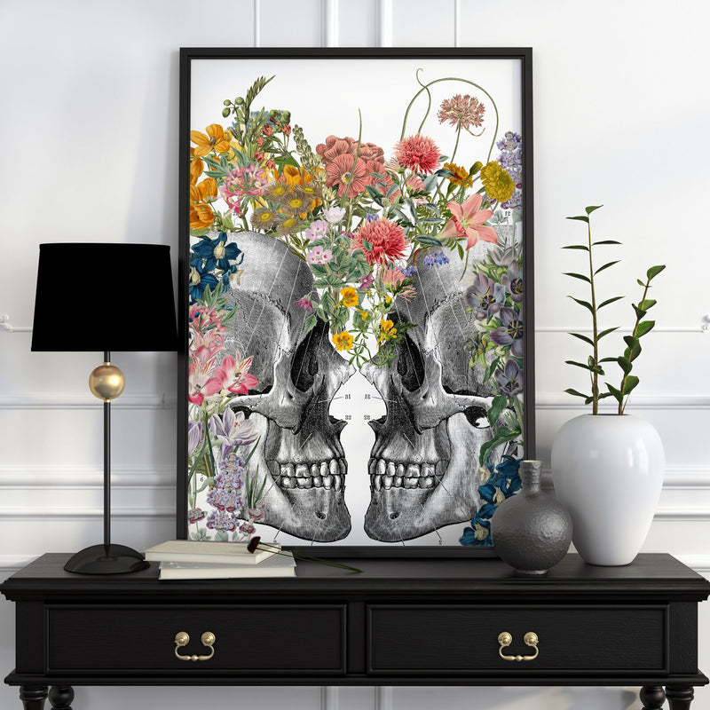 We bloom together. Flower Skull Art