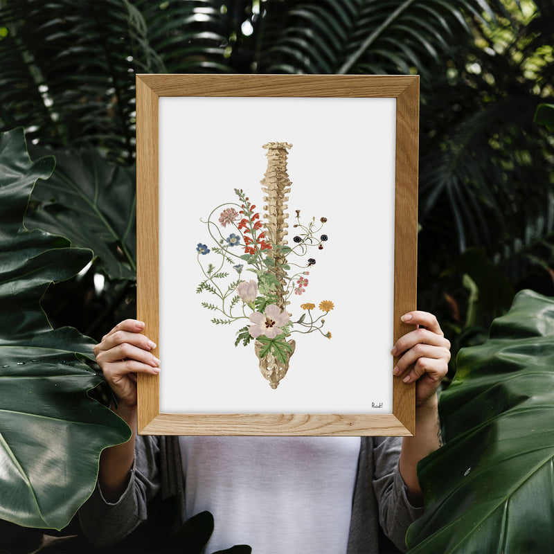 Soft colors wild flowers Spine Print