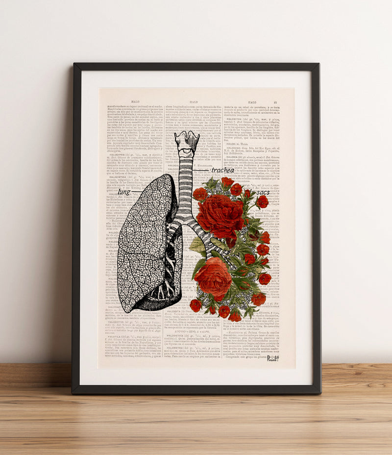 Lungs with red roses