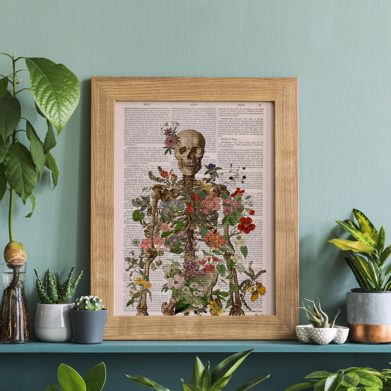 Human Skeleton Full of nature Print