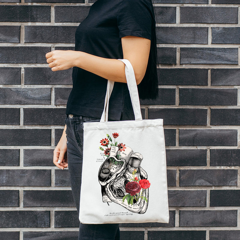 Flowery Heart Tote Bag