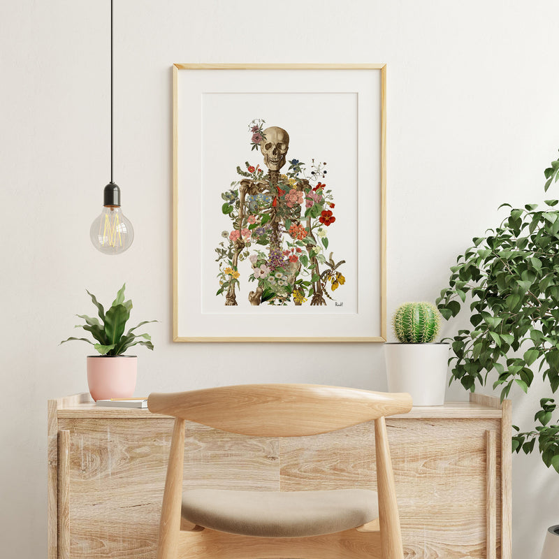 Human Skeleton Full of nature Print