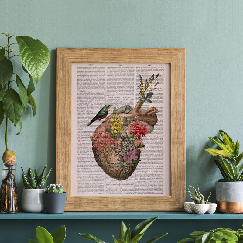 Wild Flowers Heart Print