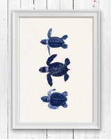 Little turtles in blue