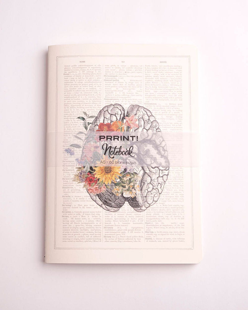 Christmas thank you gifts -  Flower Brain Notebook - Anatomy Notebooks - Flower Anatomy Gift - Anatomical Brain - NTBSKA140