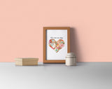 LOVE Stones and minerals heart wall art print