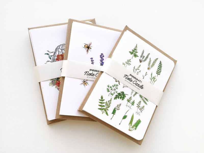 Greeting Cards Set - Love notecards pack - Thank You Cards - Botanical Anatomy - Anatomical Heart - Arty notecards - NTC005