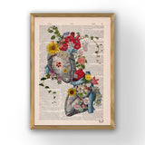 Flowery Hearts in love print