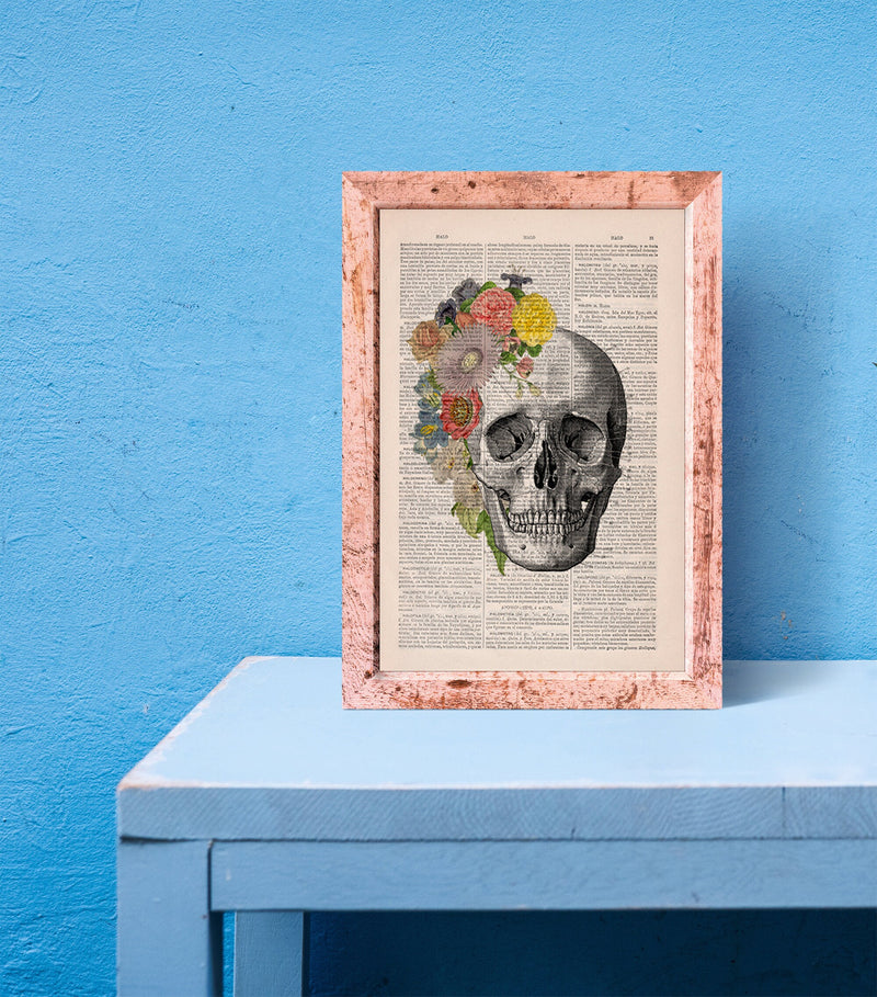 Flowers on Skull Nature Inspired Print