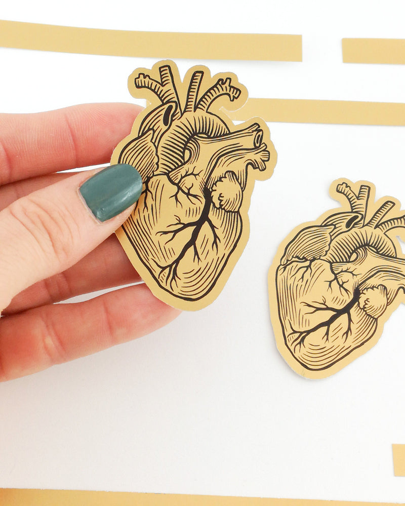 Christmas SVG - Gift under 10 - Romantic gift - Human heart - Paper stickers - Gold stickers- Love stickers - Scrapbook stickers - STC031