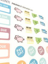 Pay day - Financial planner stickers - Money saving stickers - Functional stickers - Bill Reminder stickers -money saving stickers STS001