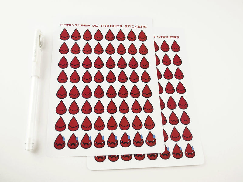 Funny  Blood Drop Reminder- Period Tracker Cute Kawaii -  Planner Stickers - Erin Condren - Midori Notebook - Kikkik A5 Funny Period STS011